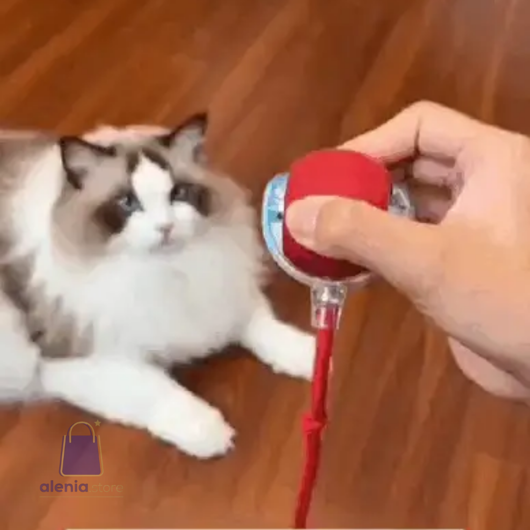 Pelota interactiva con cola para mascotas