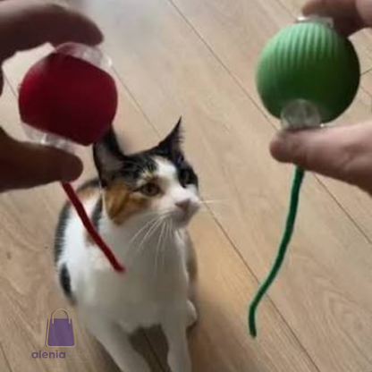 Pelota interactiva con cola para mascotas